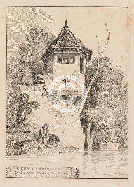 Liber Studiorum; Frontispiece, View of a Garden House on the Banks of the River Yare, 1838. Creator: John Sell Cotman (British, 1782-1842).