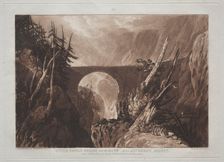 Liber Studiorum: Little Devil's Bridge over the Russ, above Altdorft, Swiss. Creator: Joseph Mallord William Turner (British, 1775-1851)