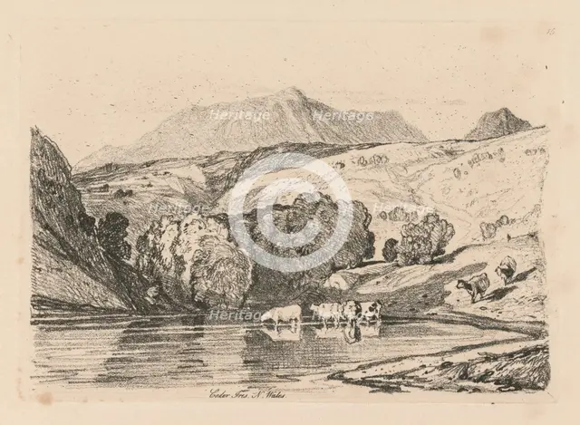 Liber Studiorum: Plate 15, Cader Iris, North Wales, 1838. Creator: John Sell Cotman (British, 1782-1842).