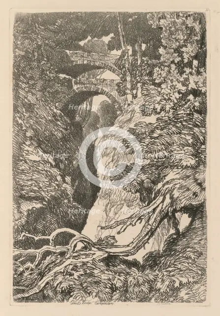 Liber Studiorum: Plate 10, The Devil's Bridge, Cardinganshire, 1838. Creator: John Sell Cotman (British, 1782-1842).