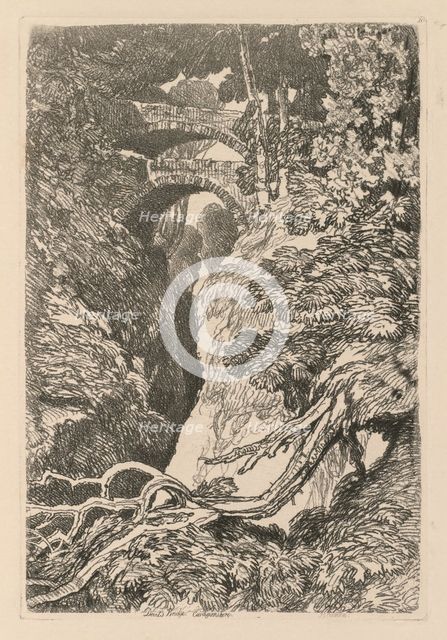 Liber Studiorum: Plate 10, The Devil's Bridge, Cardinganshire, 1838. Creator: John Sell Cotman (British, 1782-1842).
