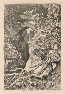 Liber Studiorum: Plate 10, The Devil's Bridge, Cardinganshire, 1838. Creator: John Sell Cotman (British, 1782-1842)