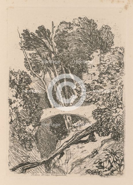 Liber Studiorum: Plate 11: Parson's Bridge, Cardingshire, 1838. Creator: John Sell Cotman (British, 1782-1842).