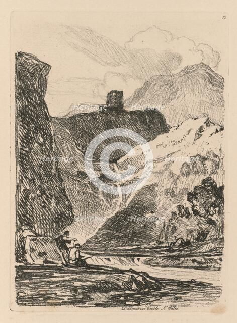 Liber Studiorum: Plate 12, Dolbadern Castle, Llanberris Lake, North Wales, 1838. Creator: John Sell Cotman (British, 1782-1842).