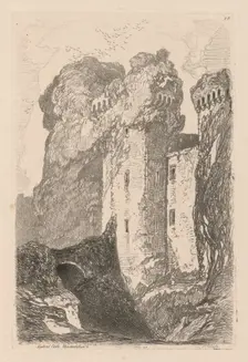 Liber Studiorum: Plate 24, Ragland Castle, Monmouthshire, 1838. Creator: John Sell Cotman (British, 1782-1842)