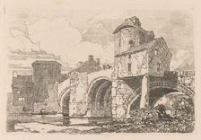 Liber Studiorum: Plate 26, Monnow Bridge, Monmouthshire, 1838. Creator: John Sell Cotman (British, 1782-1842)