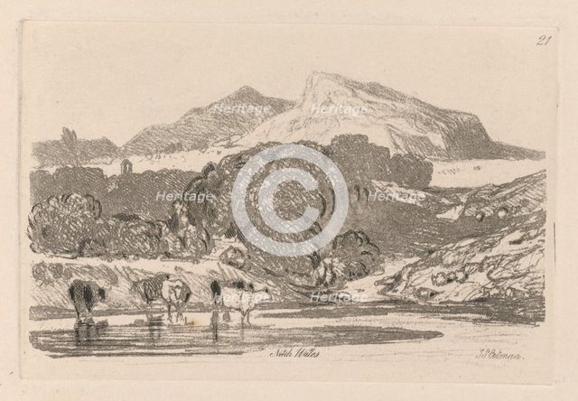 Liber Studiorum: Plate 21, View in North Wales, 1838. Creator: John Sell Cotman (British, 1782-1842).