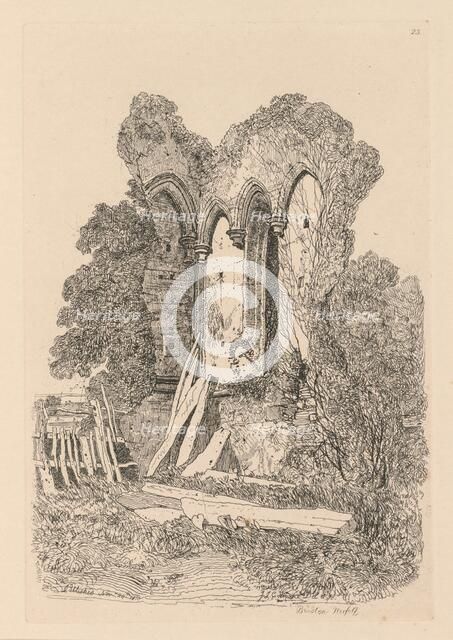 Liber Studiorum: Plate 23, Ruins at Beeston, Norfolk: No. 3, 1838. Creator: John Sell Cotman (British, 1782-1842).