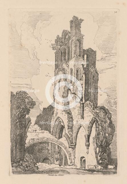 Liber Studiorum: Plate 34, Llanathony Abbey, Monmouthshire, 1838. Creator: John Sell Cotman (British, 1782-1842).