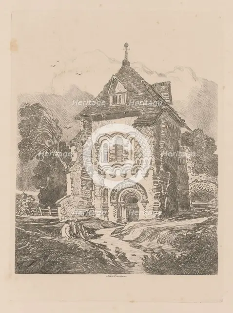 Liber Studiorum: Plate 36, Church near Durham, 1838. Creator: John Sell Cotman (British, 1782-1842).