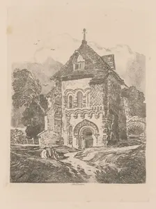 Liber Studiorum: Plate 36, Church near Durham, 1838. Creator: John Sell Cotman (British, 1782-1842)