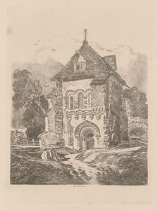 Liber Studiorum: Plate 36, Church near Durham, 1838. Creator: John Sell Cotman (British, 1782-1842)