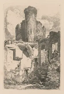 Liber Studiorum: Plate 31, Conway Castle, N. Wales, 1838. Creator: John Sell Cotman (British, 1782-1842)