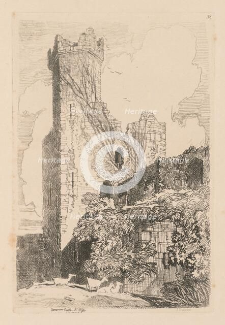 Liber Studiorum: Plate 32, Caernarvon Castle, N. Wales, 1838. Creator: John Sell Cotman (British, 1782-1842).