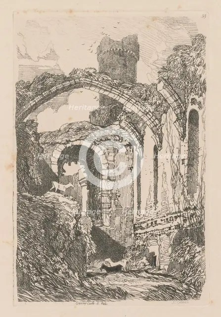 Liber Studiorum: Plate 33, Conway Castle, N. Wales, 1838. Creator: John Sell Cotman (British, 1782-1842).