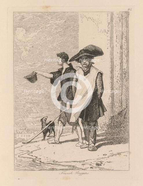 Liber Studiorum: Plate 45, French Beggars, 1838. Creator: John Sell Cotman (British, 1782-1842).