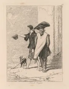 Liber Studiorum: Plate 45, French Beggars, 1838. Creator: John Sell Cotman (British, 1782-1842)