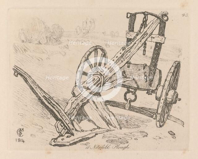 Liber Studiorum: Plate 43, A Norfolk Plough, 1814. Creator: John Sell Cotman (British, 1782-1842).