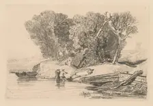 Liber Studiorum: Plate 7, Postwick Grove, Norfolk, 1838. Creator: John Sell Cotman (British, 1782-1842)
