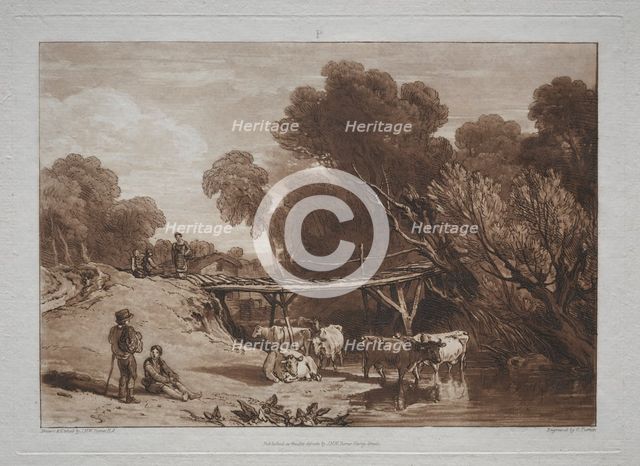 Liber Studiorum: The Bridge and Cows. Creator: Joseph Mallord William Turner (British, 1775-1851).