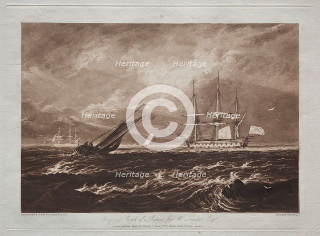 Liber Studiorum: The Leader Sea-piece. Creator: Joseph Mallord William Turner (British, 1775-1851).