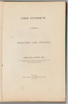 Liber Studiorum: Title Page, 1838. Creator: John Sell Cotman (British, 1782-1842)