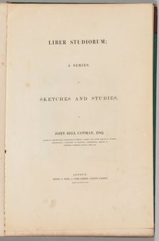 Liber Studiorum: Title Page, 1838. Creator: John Sell Cotman (British, 1782-1842)