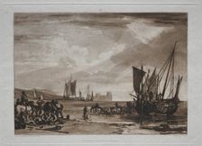 Liber Studiorum: Vessels Unloading. Creator: Joseph Mallord William Turner (British, 1775-1851)