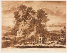 Liber Veritatis: No. 138, A View of the Sea, with Christ Preaching on the Mount..., 1776. Creator: Richard Earlom (British, 1743-1822); John Boydell