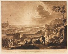 Liber Veritatis: No. 89, View of a Mountainous Extended Country, 1775. Creator: Richard Earlom (British, 1743-1822); John Boydell