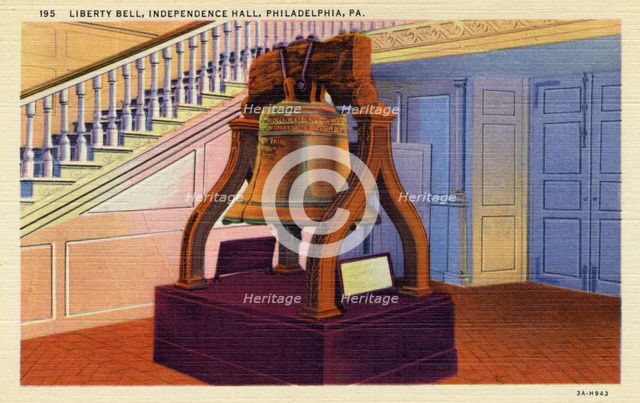 Liberty Bell, Independence Hall, Philadelphia, Pennsylvania, USA, 1933. Artist: Unknown