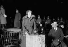 Liberty Loans - Mrs. Mcadoo Lighting Bonfire, 1917. Creator: Harris & Ewing