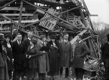 Liberty Loans - Mrs. Mcadoo Lighting Bonfire, 1917. Creator: Harris & Ewing
