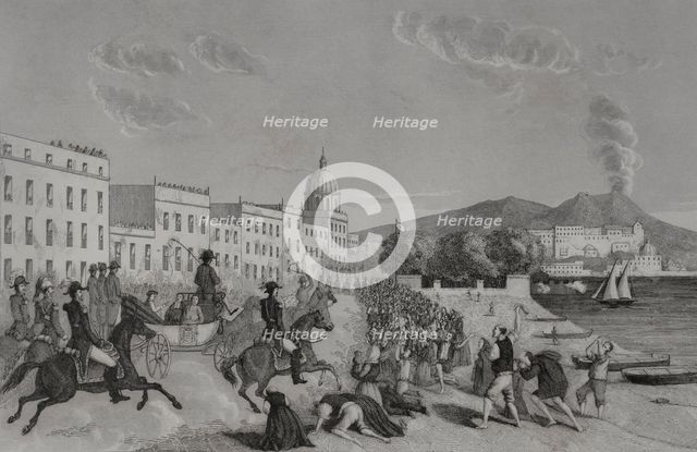 Liberal revolutions of 1848: Entry of Pope Pius IX into Naples, 1857. Creator: Esteban Buxo.