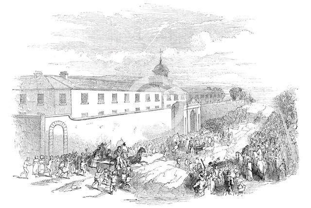 Liberation of Mr O'Connell...arrival of the news at the penitentiary, 1844. Creator: Unknown.