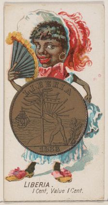 Liberia, 1 Cent, from the series Coins of All Nations (N72, variation 1) for Duke brand ci..., 1889. Creator: Unknown