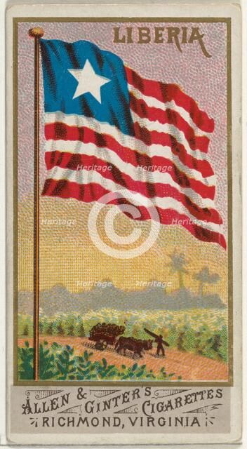 Liberia, from Flags of All Nations, Series 1 (N9) for Allen & Ginter Cigarettes Brands, 1887. Creator: Allen & Ginter.