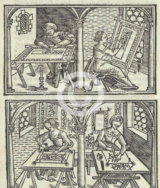 Libro quarto. De rechami per elquale se impara in diuersi modi lordine e il modo de re..., ca. 1532. Creator: Alessandro Paganino.