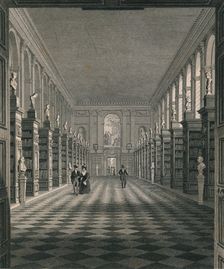 Library, Trinity College Cambridge, c1820. Artists: James Sargant Storer, Henry Sargant Storer