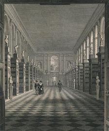 Library, Trinity College Cambridge, c1820. Artists: James Sargant Storer, Henry Sargant Storer