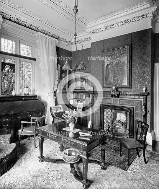 Library, Holmestead, North Mossley Hill Road, Liverpool, Merseyside, 1901. Artist: Henry Bedford Lemere.