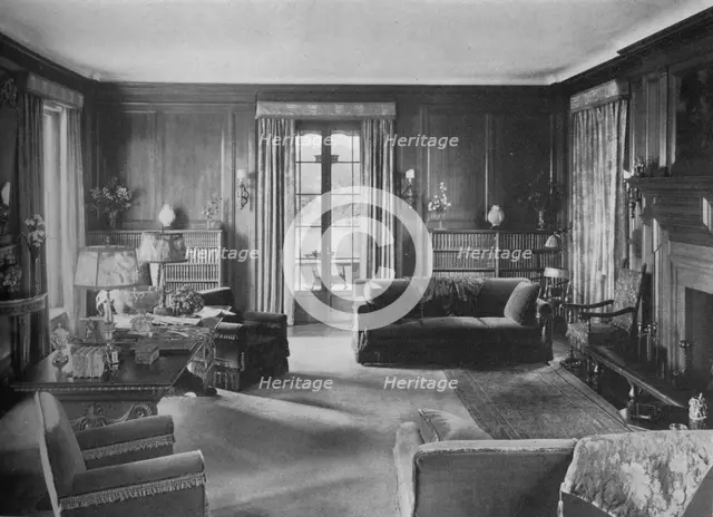 Library - house of Richard Garlick, Youngstown, Ohio, 1922. Artist: Unknown.