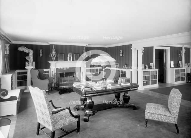 Library in clubhouse, New York City, between 1900 and 1910. Creator: William H. Jackson.