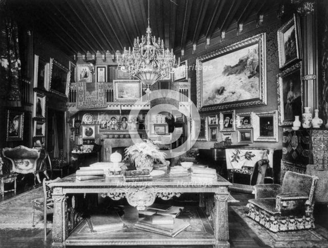 Library in Hearst home, between 1890 and 1950. Creator: Frances Benjamin Johnston.