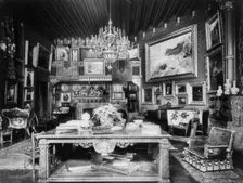 Library in Hearst home, between 1890 and 1950. Creator: Frances Benjamin Johnston