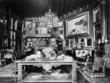 Library in Hearst home, between 1890 and 1950. Creator: Frances Benjamin Johnston