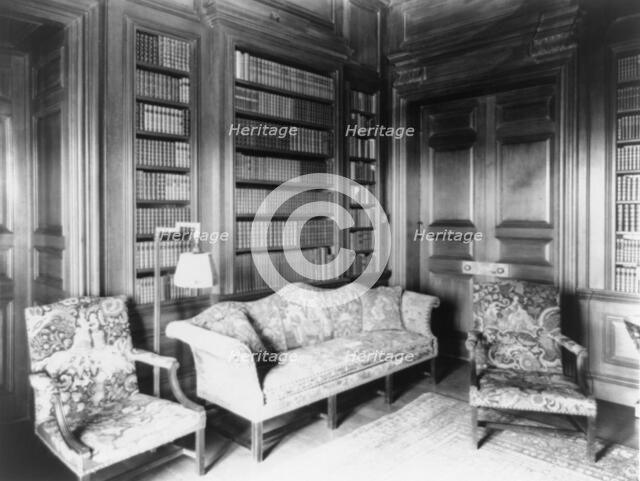Library in Mrs. Hamilton Rice home, Newport, Rhode Island, 1917. Creator: Frances Benjamin Johnston.