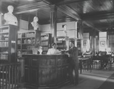 Library interior at Tuskegee Institute, 1906. Creator: Frances Benjamin Johnston