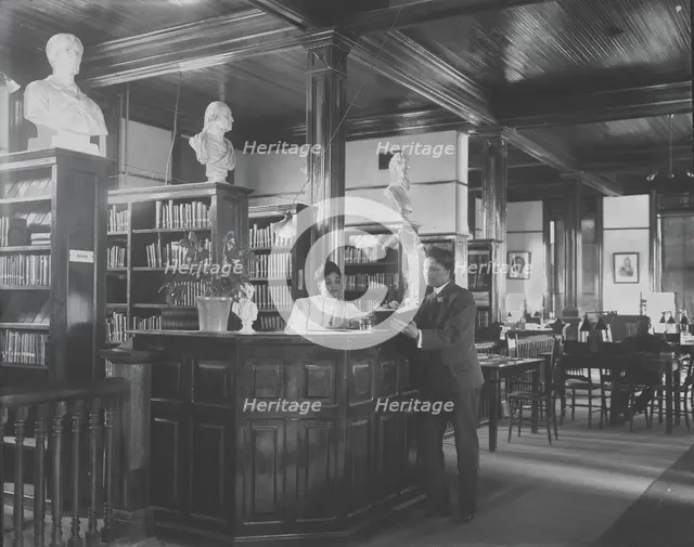 Library interior at Tuskegee Institute, 1906. Creator: Frances Benjamin Johnston.