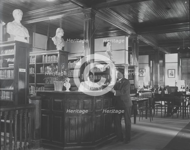 Library interior at Tuskegee Institute, 1906. Creator: Frances Benjamin Johnston.
